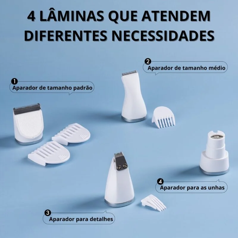 Aparador De Pelos Recarregável 4 Em 1 Para PET – Mewoofun