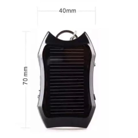 Chaveiro Carregador Portátil Power Bank Energia Solar Com Entrada USB 9 Tamanho do Chaveiro Carregador Portátil