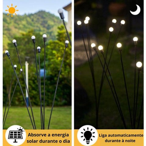 Luzes LED Vaga-Lume Energia Solar À Prova D'Água Decoração Ao Ar Livre 18 Luz led vaga-lume absorve a energia solar durante o dia e brilha à noite
