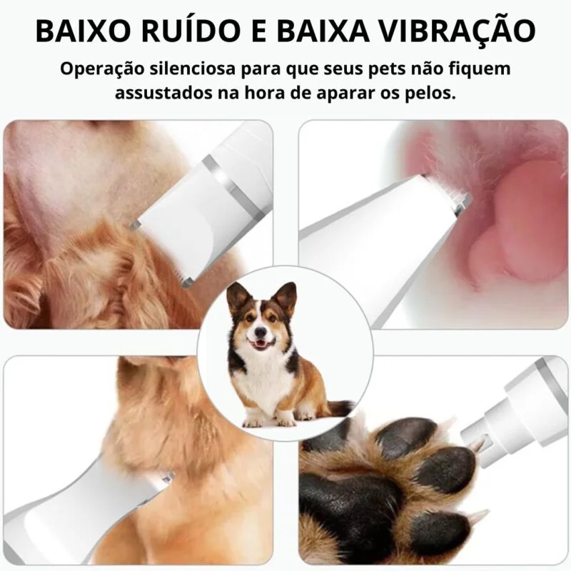 Aparador De Pelos Recarregável 4 Em 1 Para PET – Mewoofun