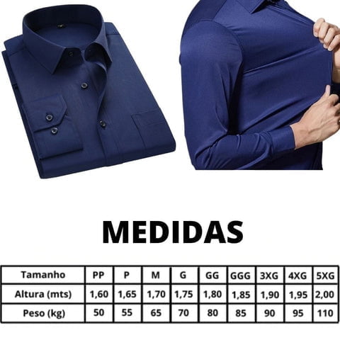 Camisa Masculina Social Casual Elastano 6