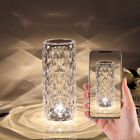 Luminária de Mesa Cristal 16 Cores LED USB Com Controle Remoto e Touch 14 Tire lindas fotos da luminária de cristal