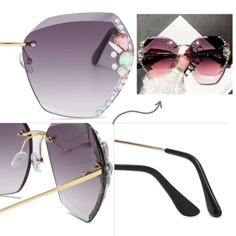 Óculos de Sol Feminino Luxo Vintage 9 Óculos femininos lentes degradê almofadas de nariz e hastes finas