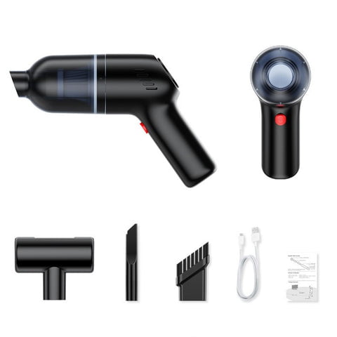 Mini Aspirador de Pó Sem Fio Portátil Recarregável 120W Para Casa e Carro 12 Mini Aspirador de Pó Sem Fio tem 3 bocais de sucção, filtro e cabo USB