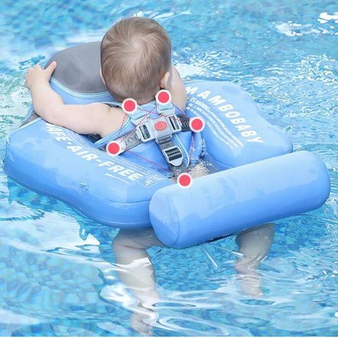 A boia para bebês possui 5 pontos de proteção para deixar sua criança firme na boia