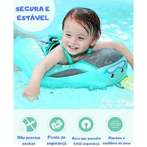 Benefícios da Boia Para Bebês com Proteção Solar e Cauda de Sustentação - Smart Swin Trainer