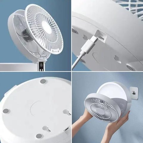 Ventilador Silencioso Recarregável Com Controle Remoto 360° Graus 15