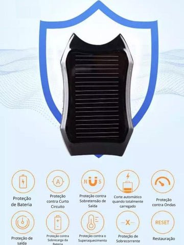 Chaveiro Carregador Portátil Power Bank Energia Solar Com Entrada USB 8