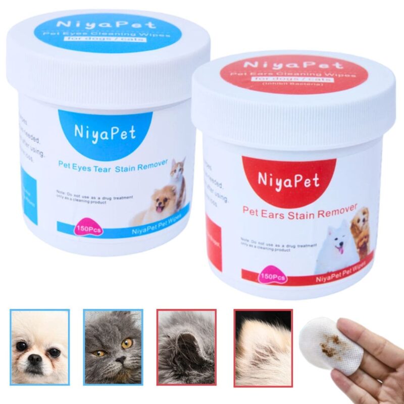 Lenços Para Limpeza De Olhos E Ouvidos De Animais De Estimação 150 Peças – NiyaPet