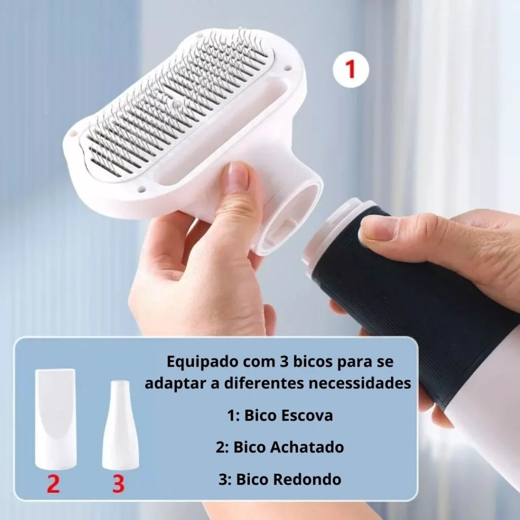 Secador Silencioso Portátil Para Pets Dryer Plus 3 Em 1