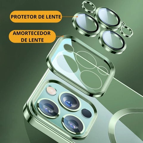 Capinha para iphone Magsafe com proteção total da câmera e lentes