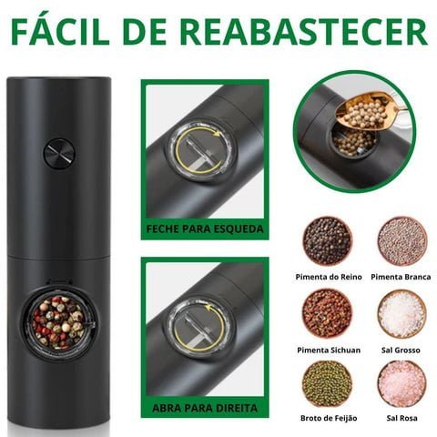 Moedor De Pimenta Do Reino Elétrico Automático Portátil 14