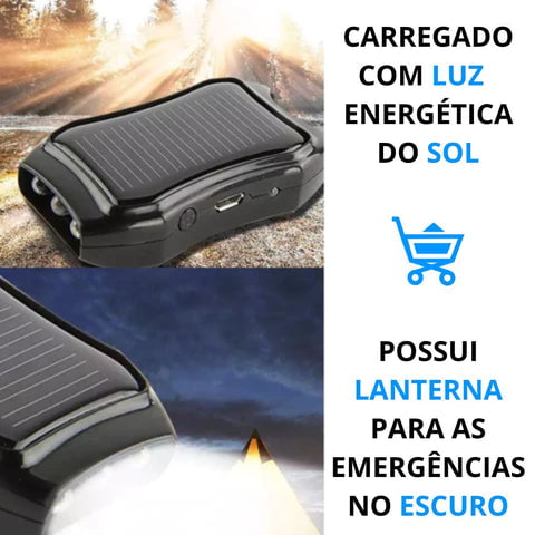 Chaveiro Carregador Portátil Power Bank Energia Solar Com Entrada USB 6