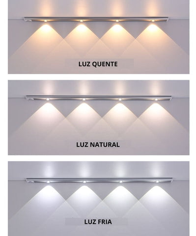 Luminária LED Com Sensor de Presença Inteligente USB 13 Luminária LED com sensor de presença possui luz quente, natural e fria
