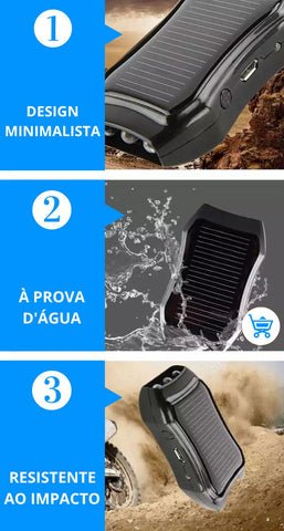 Chaveiro Carregador Portátil Power Bank Energia Solar Com Entrada USB 7