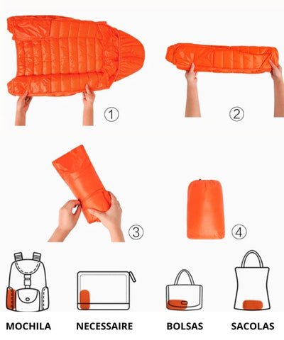 Jaqueta Bobojaco Feminino Corta Vento Impermeável Com Capuz 10 Jaqueta Bobojaco dobrável com saquinho para guardá-la