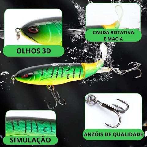 Isca Artificial Para Tucunaré/Dourado FishPro Com Cauda Rotativa 8