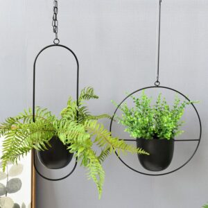 Vaso de Plantas Com Suporte e Correntes Para Pendurar - Design Nórdico 2022 (Redondo/Oval)