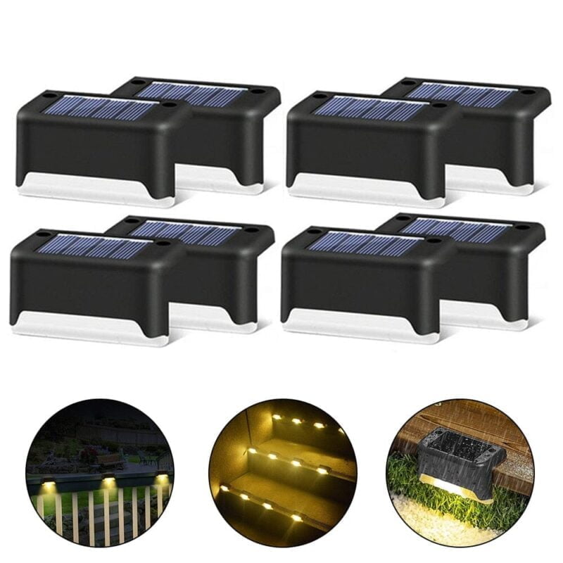 Mini Luz LED Para Degraus e Paredes IP65 À Prova D'Água Energia Solar