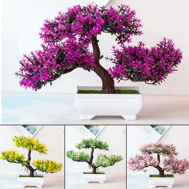 Mini Árvore Bonsai Artificial Com Vaso Toque Real Decorativo