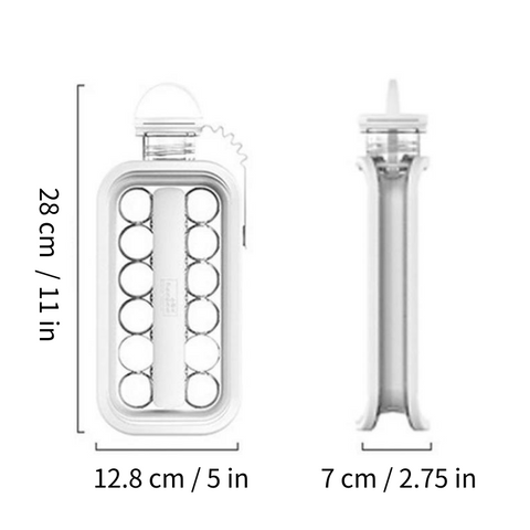 Ice Bottle 2 Em 1 - Garrafa Portátil E Forma De Gelo Redondo 13 Tamanho da Garrafa portátil IceBottle 2 em 1 que forma gelo redondo bolinha