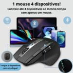 Mouse Gamer Switch Rápido 4 Dispositivos Sem Fio Ergonômico Estável 3200 DPI 4 Níveis