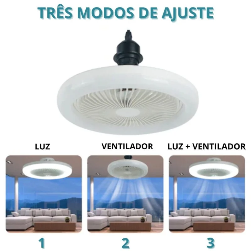 Ventilador de Teto Com Luz LED Ultra Potente Integrada ShineFan 2 em 1