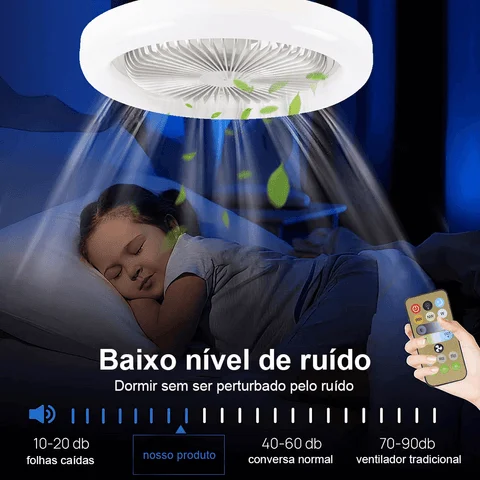 Ventilador de Teto Com Luz LED Ultra Potente Integrada ShineFan 2 em 1