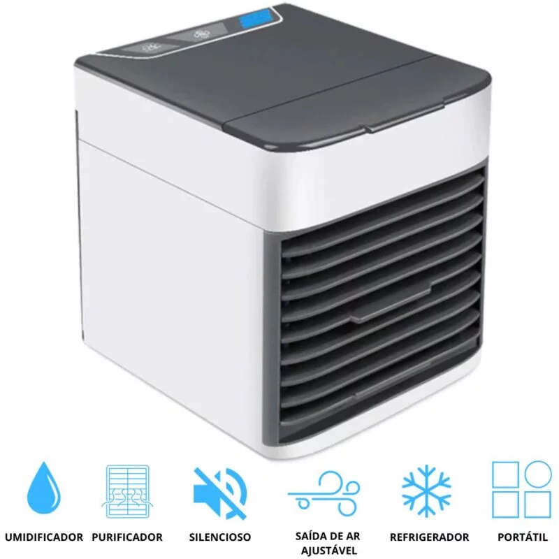 Mini Ar Condicionado Climatizador Luz Led Portátil Arctic Air Cooler Umidificador