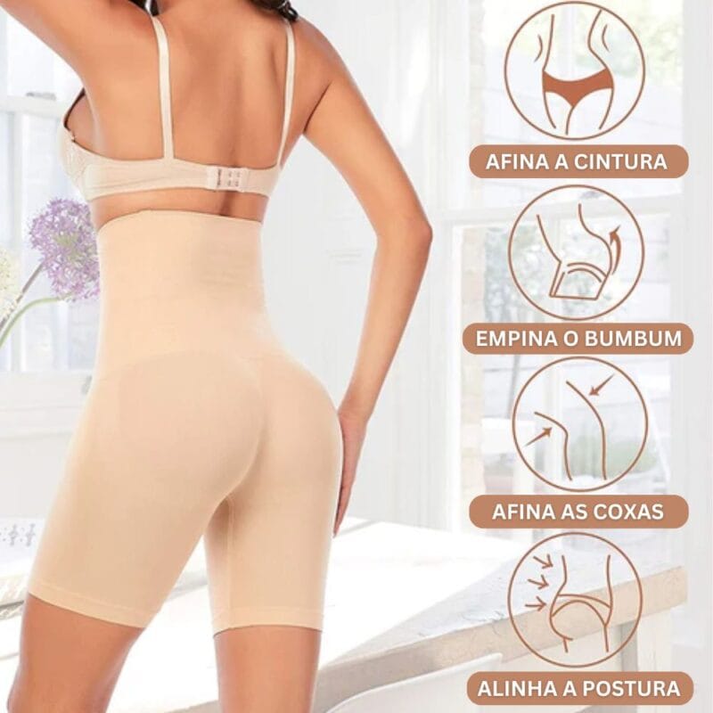 Short Modelador Feminino Slim Cintura Perfeita Ajustável Não Enrola (Compre 1 Leve 2) - Imagem 2