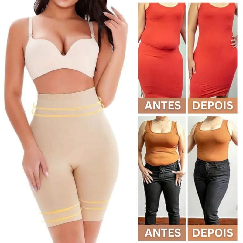 Short Modelador Feminino Slim Cintura Perfeita Ajustável Não Enrola (Compre 1 Leve 2) - Imagem 4