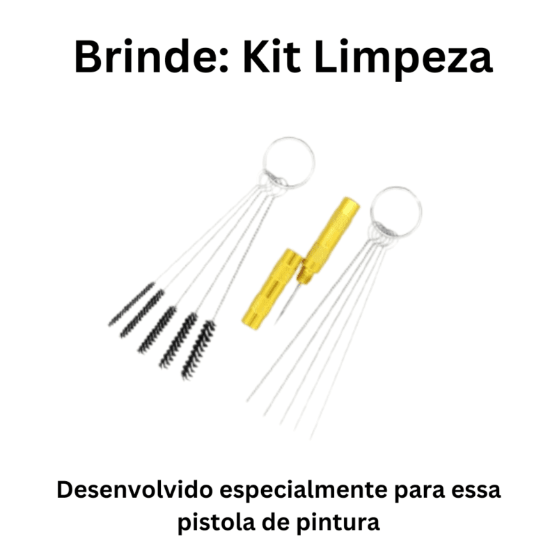 Pistola de Pintura PaintPro Alta Potência Elétrica Portátil 1L 42000rpm + Brinde Kit Limpeza Profissional - Image 3