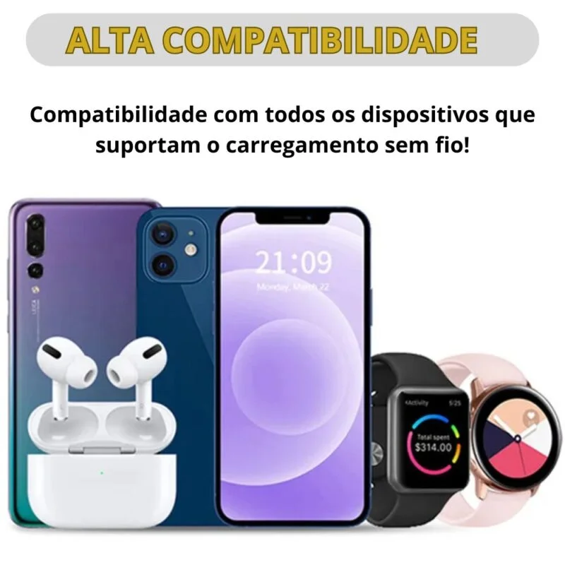 Base Carregador 3 Em 1 Power Indução Touch Screen Para IPhone e Android - Image 9
