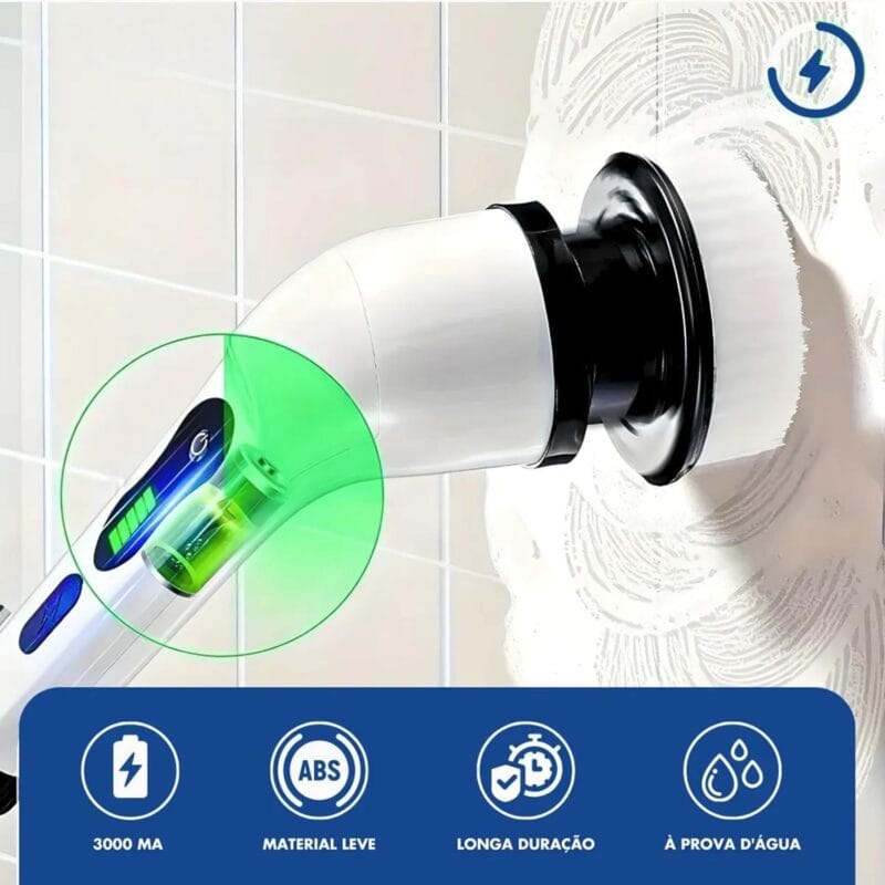 Escova Elétrica Giratória Para Limpeza Profunda Multifuncional 9 Em 1 - Imagem 6