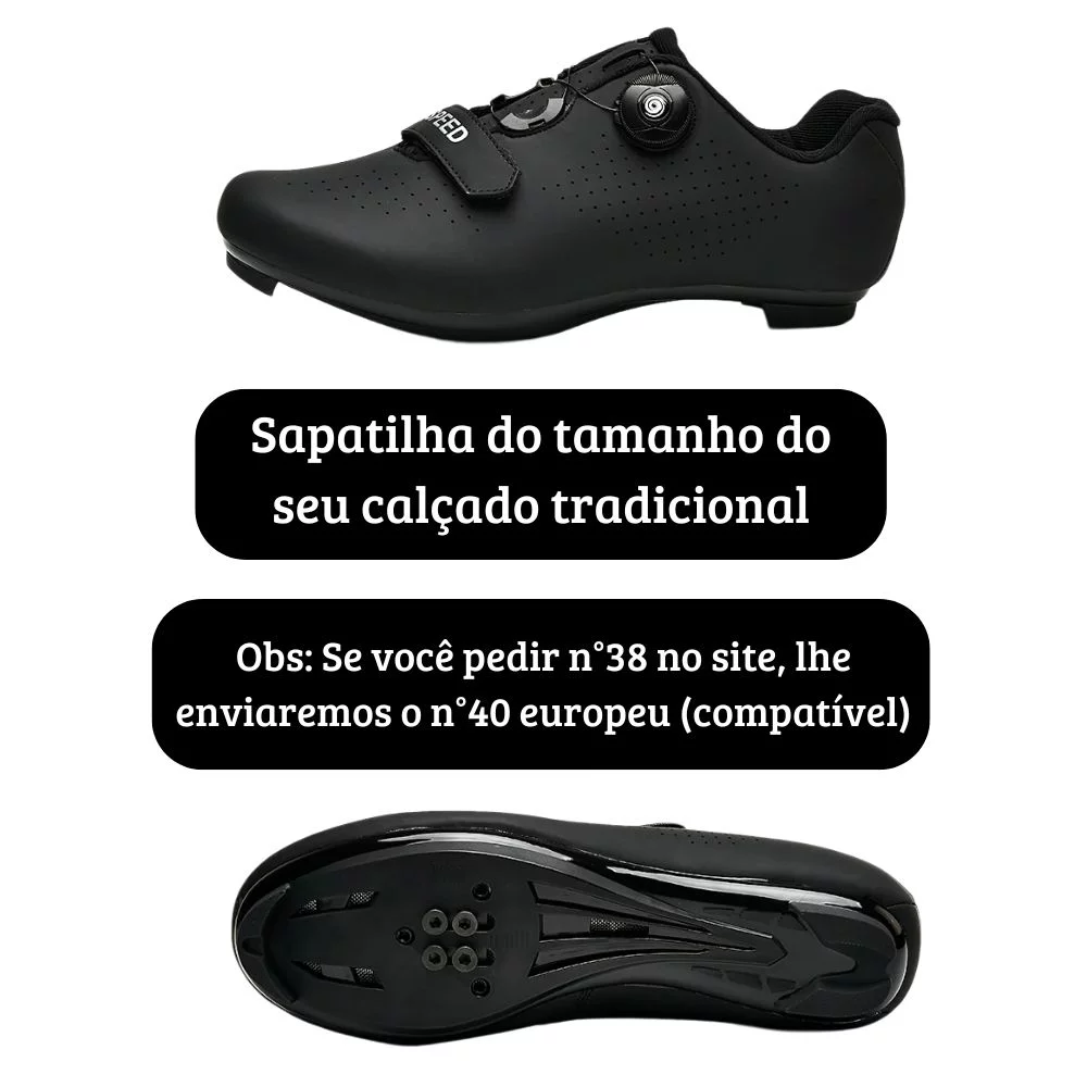 Sapatilha Ciclismo Fenix XT Black De Botão Speed 12