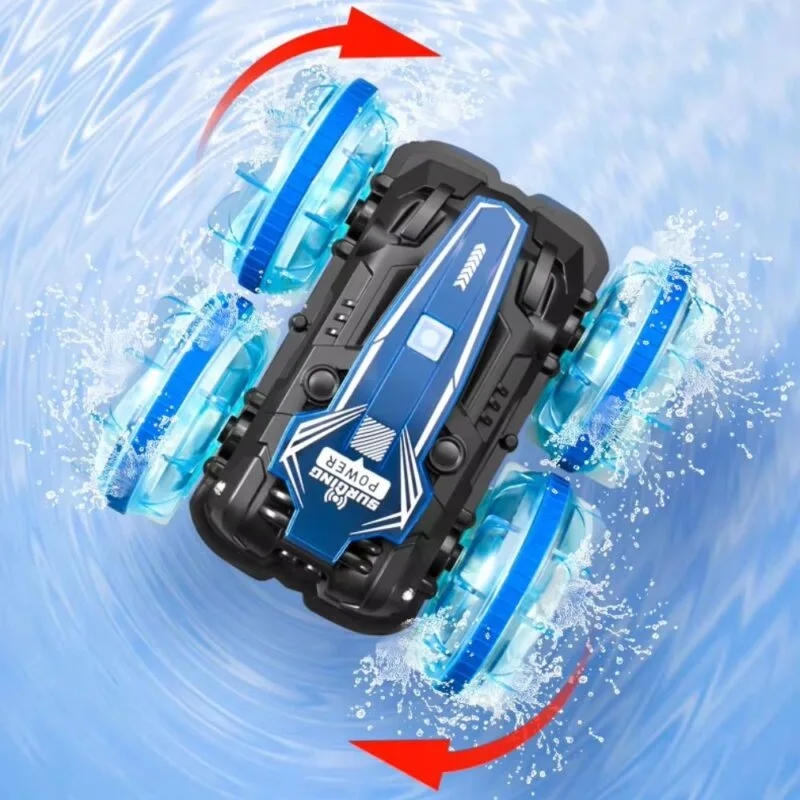 Carrinho de Controle Remoto À Prova D'Água Com Luz LED e Rotação 360°- Drift AcquaCar