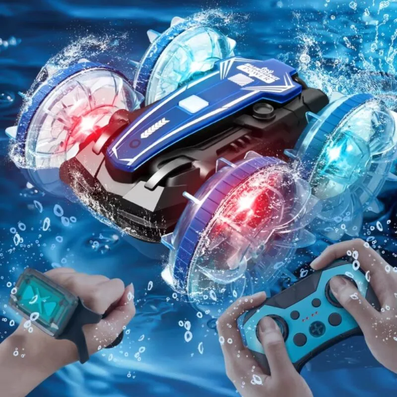 Carrinho de Controle Remoto À Prova D'Água Com Luz LED e Rotação 360°- Drift AcquaCar