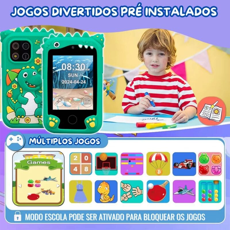 Celular Infantil Interativo Com Câmera e Jogos - Kids Phone - Image 8