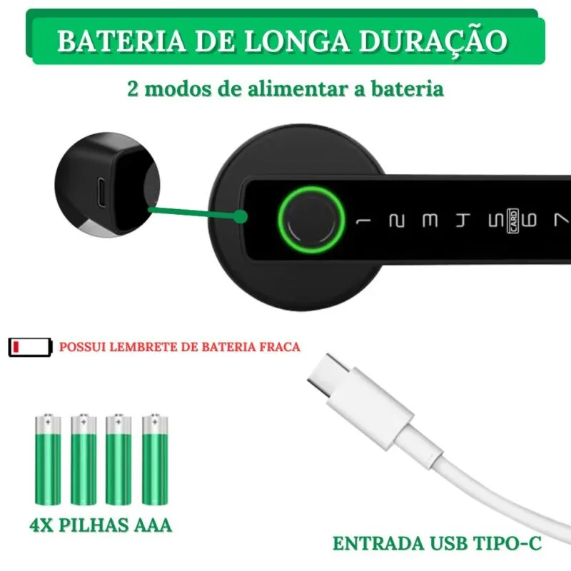 Fechadura Digital Inteligente Com Impressão Digital e Teclado - Smart Lock - Image 5