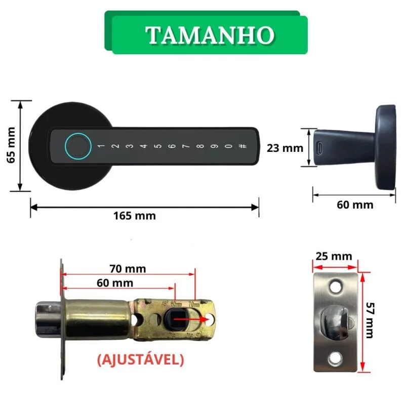 Fechadura Digital Inteligente Com Impressão Digital e Teclado - Smart Lock - Image 13