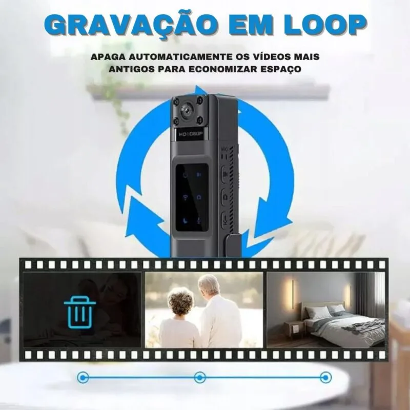 Mini Câmera Gravadora MiniPro 3.0 Wi-Fi 1080p Full HD Com Redução De Ruídos + BRINDE Micro SD 128GB - Image 9