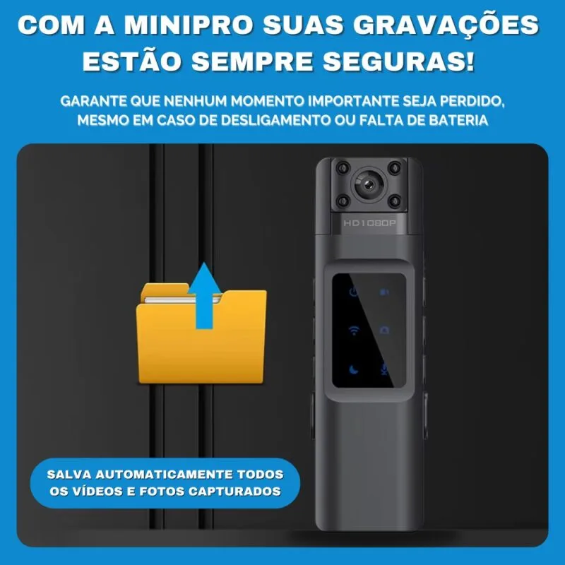 Mini Câmera Gravadora MiniPro 3.0 Wi-Fi 1080p Full HD Com Redução De Ruídos + BRINDE Micro SD 128GB - Image 4