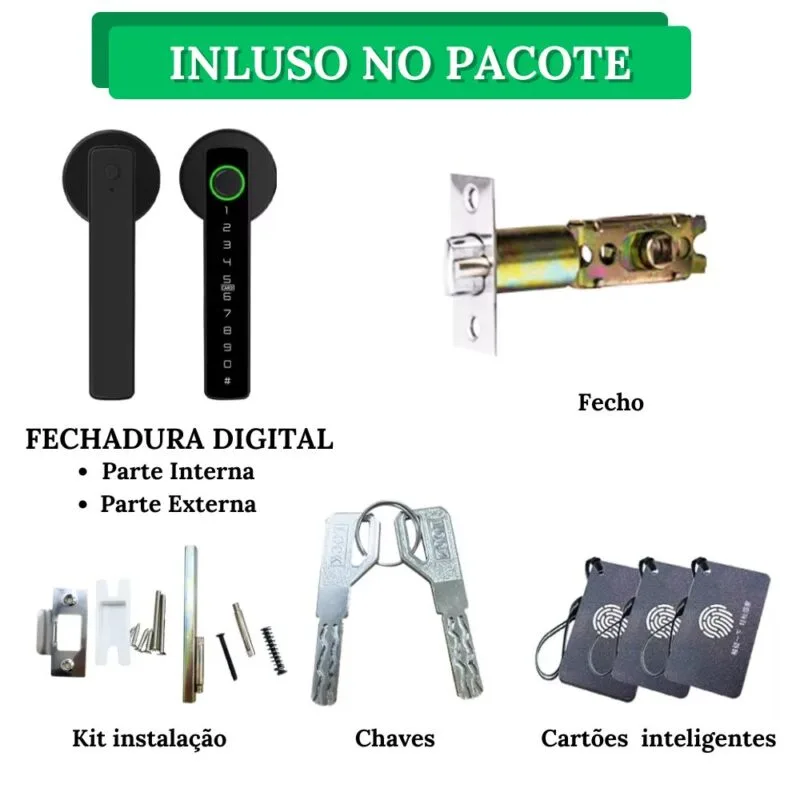 Fechadura Digital Inteligente Com Impressão Digital e Teclado - Smart Lock - Image 14