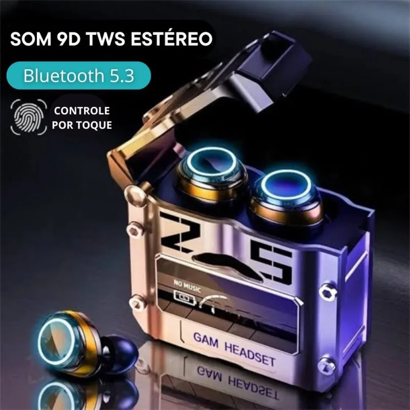 Fone De Ouvido TWS Estéreo Sem Fio Bluetooth 5.3 Com LED - Game Headset M25