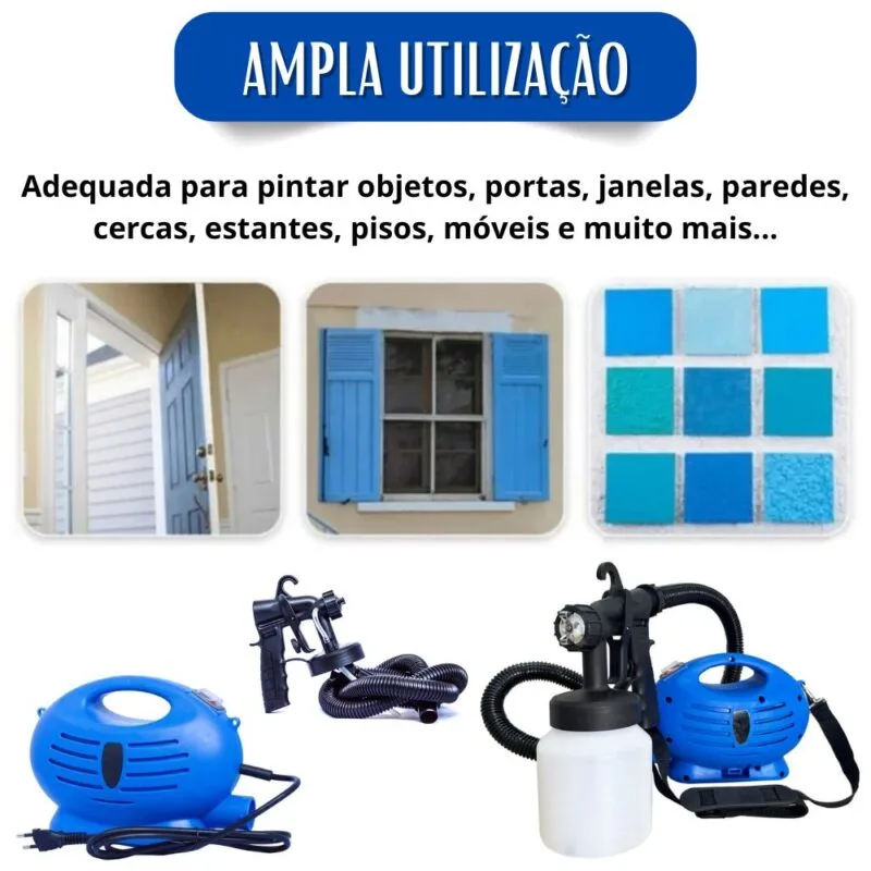 Pistola de Pintura MaxPaint Elétrica Com Compressor Compacto 650w – Pulverizador de Alta Potência e Precisão Lojas Centers