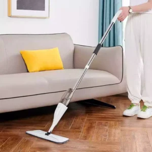 Mop Spray Giratório Multifuncional Com Reservatório 350mL Borrifa Limpa e Seca