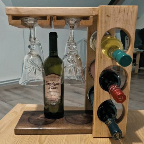 Adega Para Vinhos E Taças Decoração Rústica Minimalista - Image 4